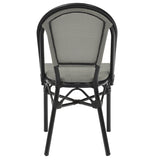 Scaun Paris aluminiu negru-textilena, Alb, 44x63x88 cm