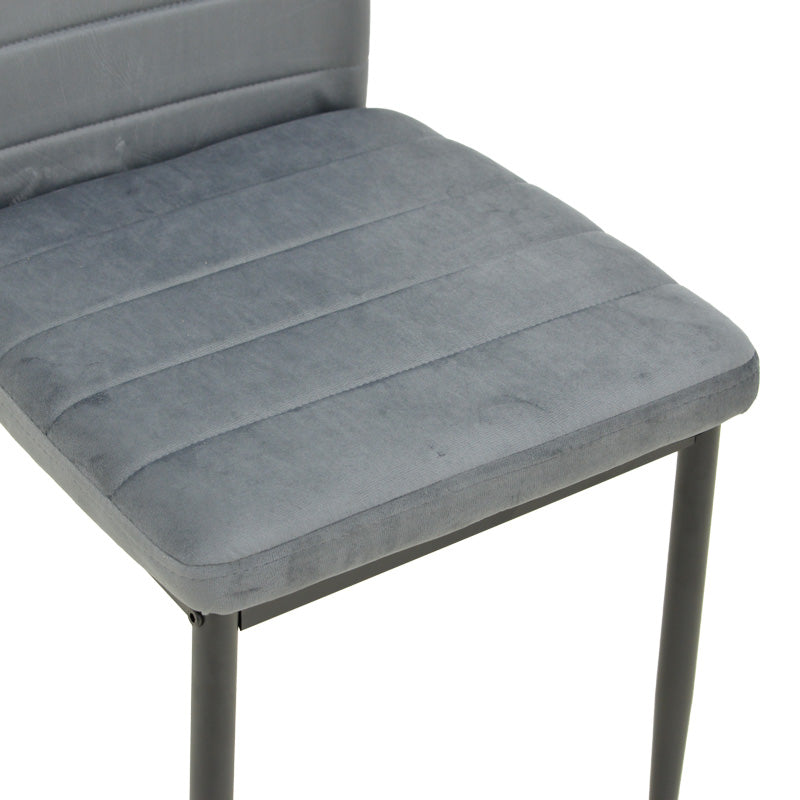 Scaun catifea Parker, Catifea, Negru, 39x48x95 cm - Gri