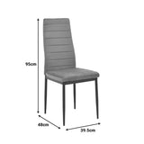 Scaun catifea Parker, Catifea, Negru, 39x48x95 cm - Gri
