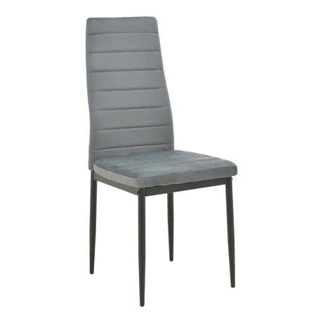 Scaun Parker, Catifea, Gri, 41x48x96 cm