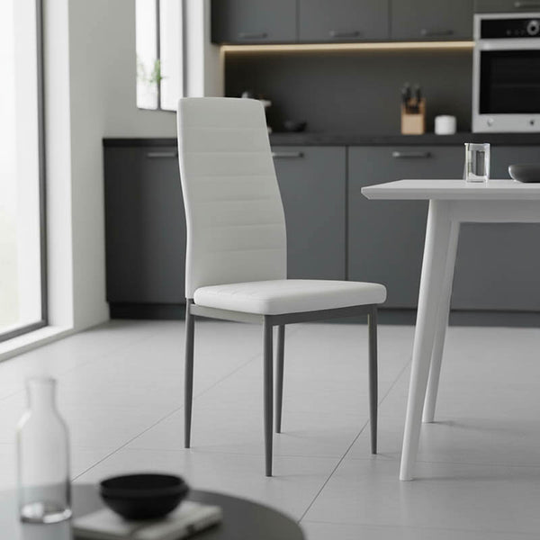 Scaun Parker, Piele ecologica si metal, 41x48x96 cm