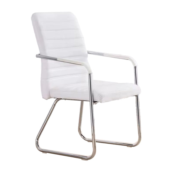 Scaun pentru oaspeti Sefine, picior din crom, Alb - Negru, 53x45x97 cm, 45x53 cm