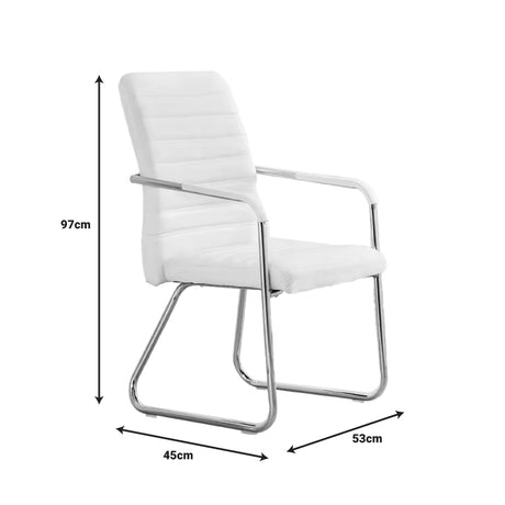 Scaun pentru oaspeti Sefine alb cu picior din crom 53x45x97 cm, 45x53 cm