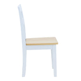 Scaun pentru sufragerie York, alb-Natural, lemn/piele eco, 39x47x89 cm, detaliu produs