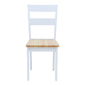 Scaun pentru sufragerie York, alb-Natural, lemn/piele eco, 39x47x89 cm, perspectiva suplimentara