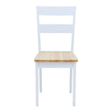 Scaun pentru sufragerie York, alb-Natural, lemn/piele eco, 39x47x89 cm