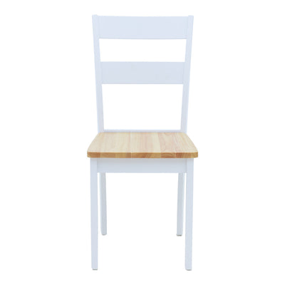 Scaun pentru sufragerie York, alb-Natural, lemn/piele eco, 39x47x89 cm, perspectiva suplimentara