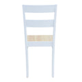 Scaun pentru sufragerie York, alb-Natural, lemn/piele eco, 39x47x89 cm, foto produs