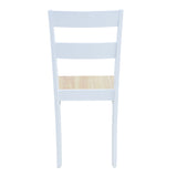 Scaun pentru sufragerie York, alb-Natural, lemn/piele eco, 39x47x89 cm