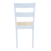 Scaun pentru sufragerie York, alb-Natural, lemn/piele eco, 39x47x89 cm, foto produs