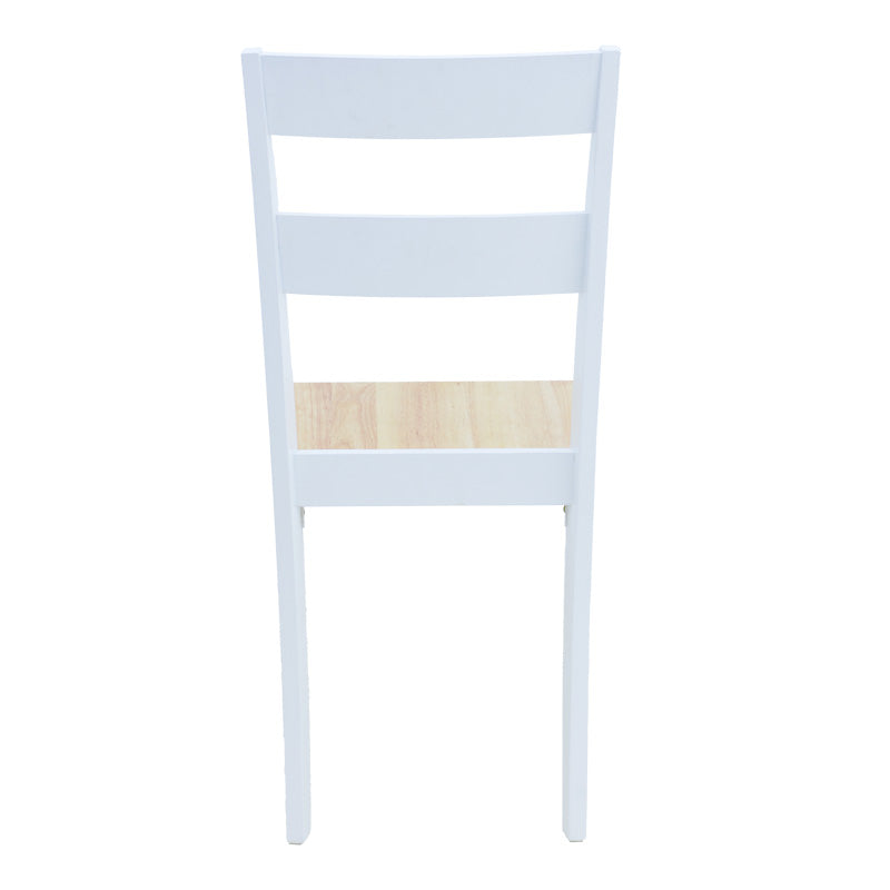 Scaun pentru sufragerie York, alb-Natural, lemn/piele eco, 39x47x89 cm, foto produs