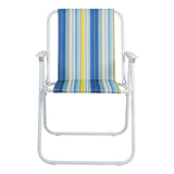 Scaun camping de plajă Jette, cu dungi roz alb, 53x56x73 cm - Albastru