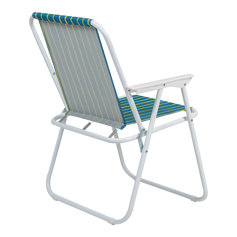 Scaun plajă-camping pliere Jette, Verde și Galben, Țesătură, Alb, 53x56x73 cm