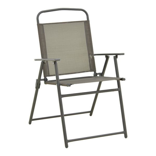 Scaun pliabil cu funcție de economisire a spațiului Vela, metal și textilenă, șampanie, Antracit, 53x58x90 cm