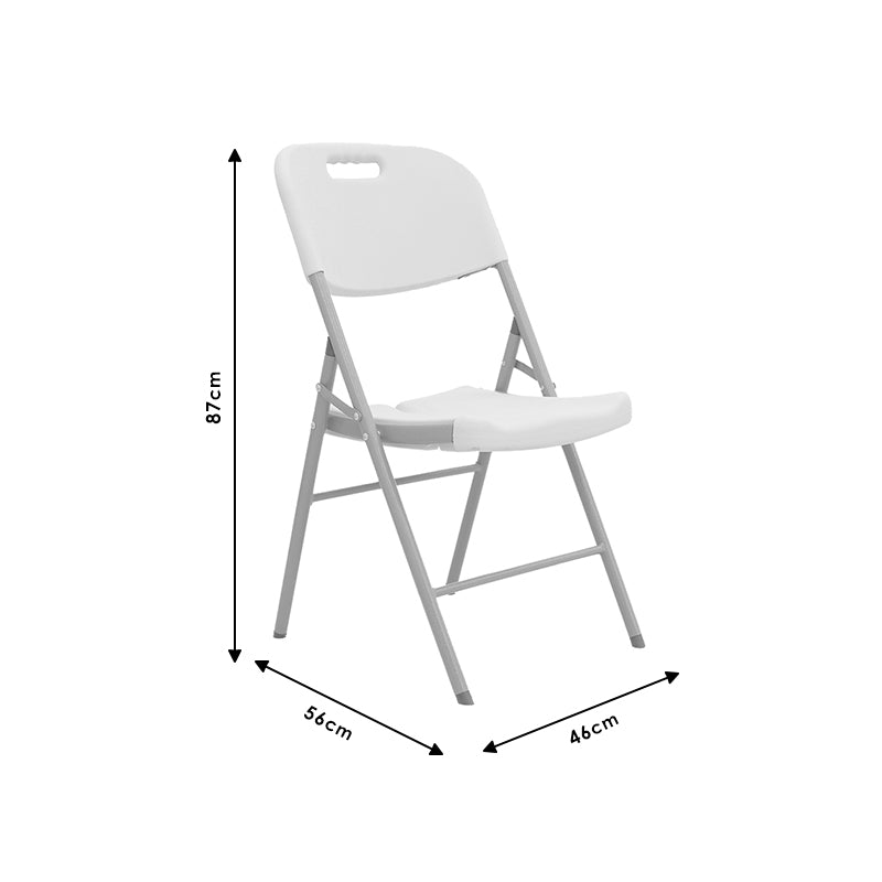 Scaun pliabil Zora alb, pentru conferinte sau exterior, 46x56x87 cm