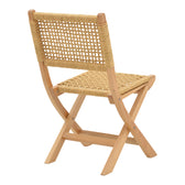Scaun pliant Xianju lemn de fag si frânghie, Natural, 47x58x85 cm, imagine suplimentara