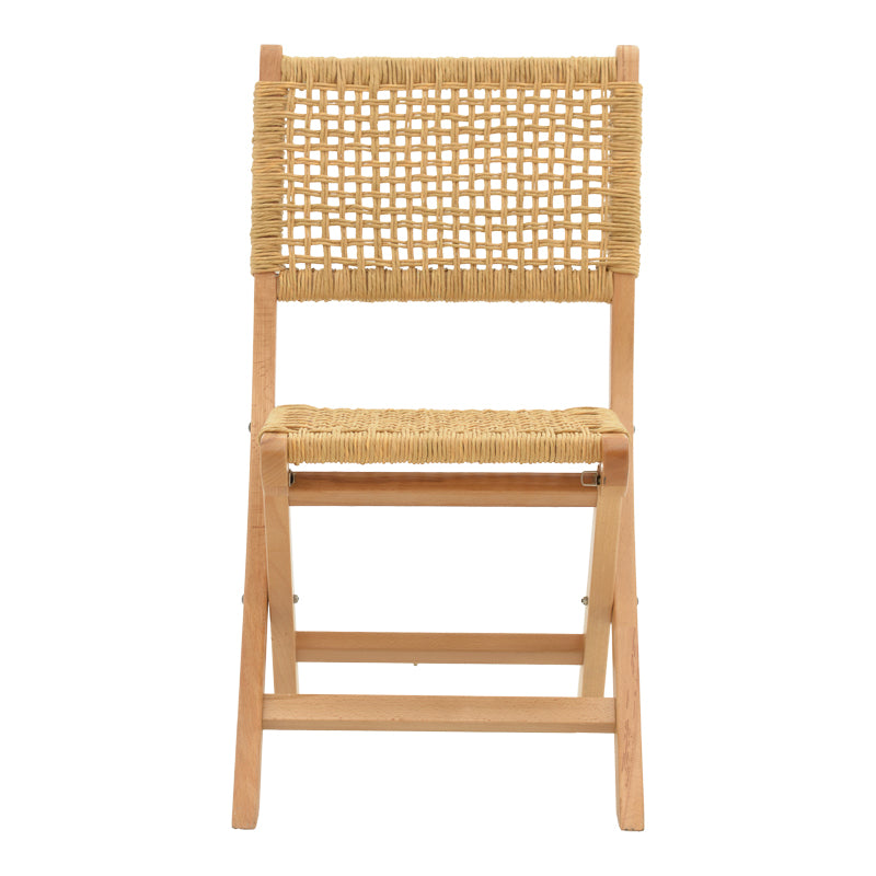 Scaun pliant Xianju lemn de fag si frânghie, Natural, 47x58x85 cm, perspectiva suplimentara