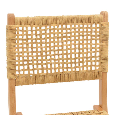 Scaun pliant Xianju lemn de fag si frânghie, Natural, 47x58x85 cm, foto produs 6