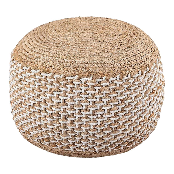 Scaun-pouf Bocca din iuta, Natural, D40x45 cm