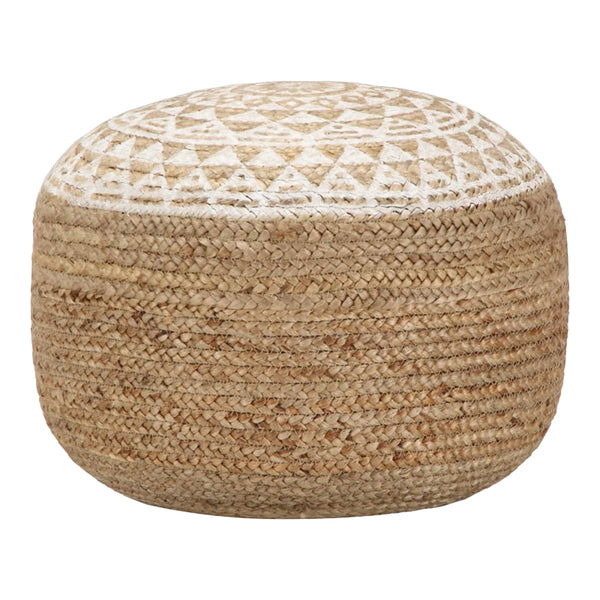 Scaun-pouf Noca din iuta, Natural, D40x30 cm