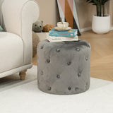 Taburet Seval, catifea, D49x47 cm - Gri