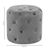 Taburet Seval, catifea, D49x47 cm - Gri