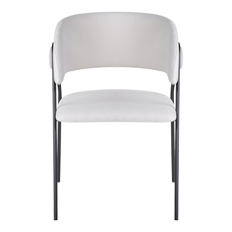 Scaun Rachele cu funcție confort, Bej, Picioare Metalice, Negre, 52x65x79 cm - Bej