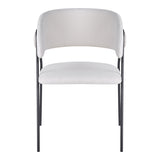 Scaun Rachele cu funcție confort, Bej, Picioare Metalice, Negre, 52x65x79 cm - Bej