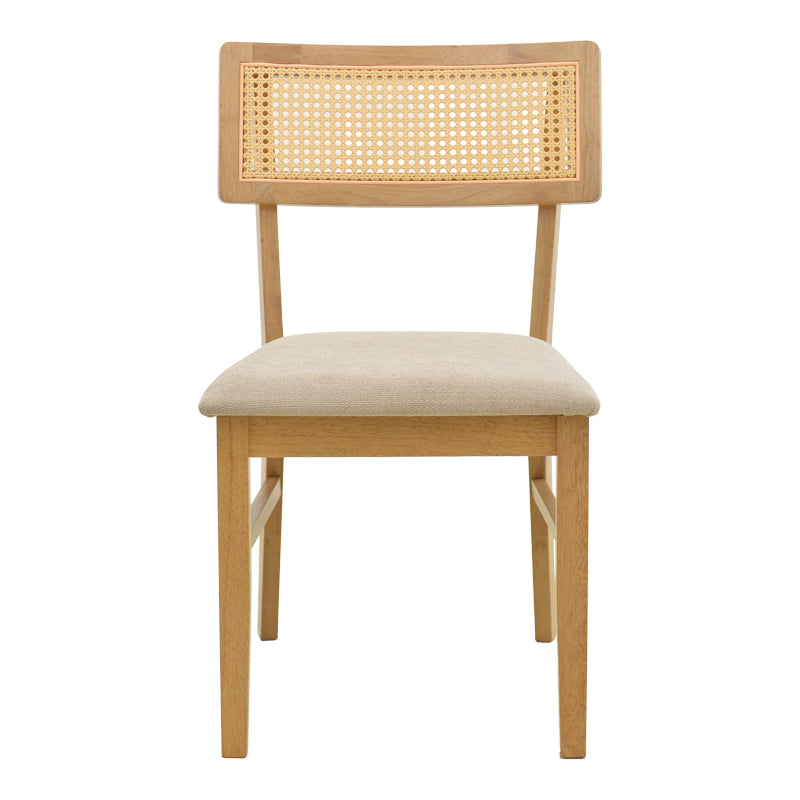 Scaun Raffles, Rubberwood cu rattan și gri-bej, 47x48x83 cm