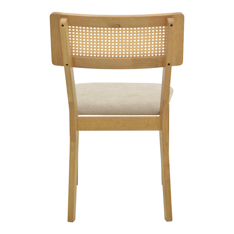 Scaun Raffles, Rubberwood cu rattan și gri-bej, 47x48x83 cm