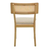 Scaun Raffles, Rubberwood cu rattan și gri-bej, 47x48x83 cm
