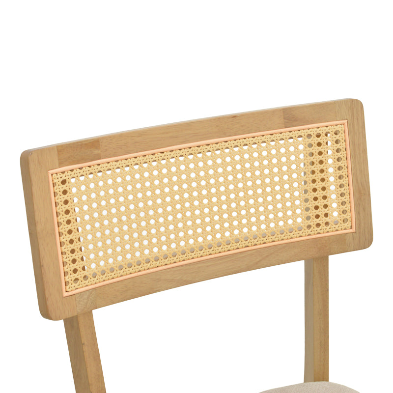 Scaun Raffles, Rubberwood cu rattan și gri-bej, 47x48x83 cm