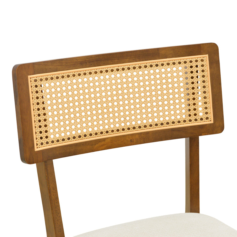Scaun Raffles, Rubberwood cu rattan și gri-bej, 47x48x83 cm - Nuc-Crem