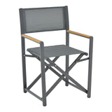 Scaun regizor Mabu, Alb - Gri inchis, 56x48x86 cm - Gri inchis