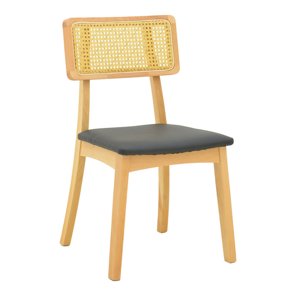 Scaun Renna, lemn fag Natural și perna, neagra, 48x52x79 cm