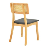 Scaun Renna, lemn fag Natural și perna, neagra, 48x52x79 cm