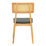 Scaun Renna, lemn fag Natural și perna, neagra, 48x52x79 cm