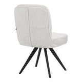 Scaun rotativ cu funcție ajustabilă, Stil Modern, Material stofă boucle albă, Picioare metalice, negre, 66x50x90 cm