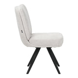 Scaun rotativ cu funcție ajustabilă, Stil Modern, Material stofă boucle albă, Picioare metalice, negre, 66x50x90 cm