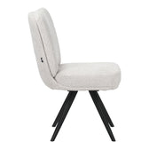 Scaun rotativ cu funcție ajustabilă, Stil Modern, Material stofă boucle albă, Picioare metalice, negre, 66x50x90 cm, detaliu produs