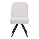 Scaun rotativ cu funcție ajustabilă, Stil Modern, Material stofă boucle albă, Picioare metalice, negre, 66x50x90 cm