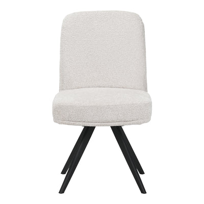 Scaun rotativ cu funcție ajustabilă, Stil Modern, Material stofă boucle albă, Picioare metalice, negre, 66x50x90 cm, perspectiva suplimentara