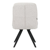 Scaun rotativ cu funcție ajustabilă, Stil Modern, Material stofă boucle albă, Picioare metalice, negre, 66x50x90 cm