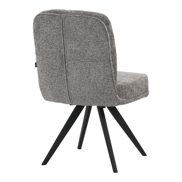 Scaun rotativ cu funcție de pivotare, modern, material textil boucle gri, picioare metalice, negre, 66x50x90 cm
