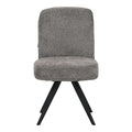 Scaun rotativ cu funcție de pivotare, modern, material textil boucle gri, picioare metalice, negre, 66x50x90 cm, perspectiva suplimentara