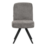 Scaun rotativ cu funcție de pivotare, modern, material textil boucle gri, picioare metalice, negre, 66x50x90 cm