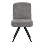 Scaun rotativ cu funcție de pivotare, modern, material textil boucle gri, picioare metalice, negre, 66x50x90 cm, perspectiva suplimentara