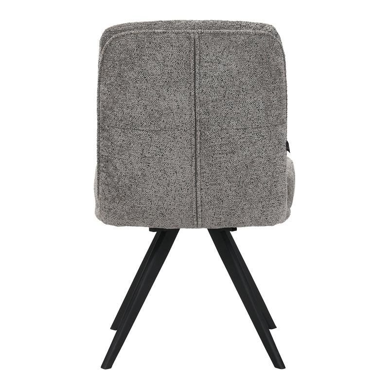 Scaun rotativ cu funcție de pivotare, modern, material textil boucle gri, picioare metalice, negre, 66x50x90 cm