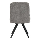 Scaun rotativ cu funcție de pivotare, modern, material textil boucle gri, picioare metalice, negre, 66x50x90 cm, foto produs