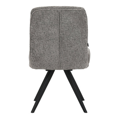 Scaun rotativ cu funcție de pivotare, modern, material textil boucle gri, picioare metalice, negre, 66x50x90 cm, foto produs